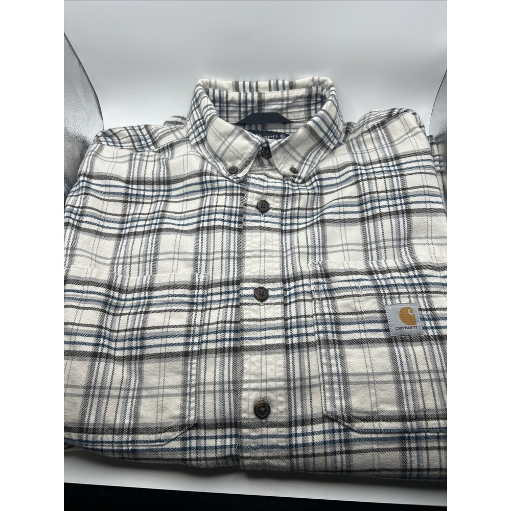 Carhartt 105432 TW4448-M Men's Medium Midweight Flannel Plaid Shirt Relaxed Fit